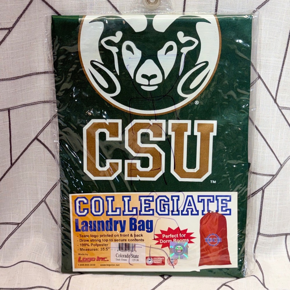 Logo Inc Colorado State University Laundry Bag 35.5" Green CSU Rams NCAA Dorm